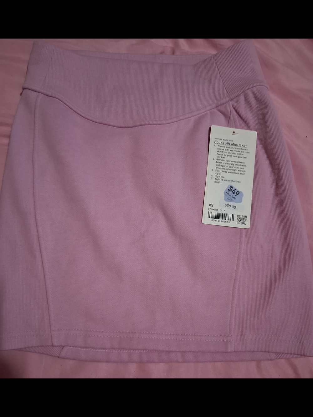 Scuba Rib Mini Skirt - Pink